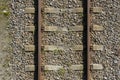 Train Tracks Detail from Above. Close up Royalty Free Stock Photo