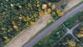 Train tracks aerial drone view Royalty Free Stock Photo