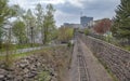 Train Tracks Leading to Duluth Royalty Free Stock Photo