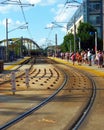 Train Tracks Lightrail Baltimore Royalty Free Stock Photo