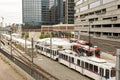 Millennium Bridge at Commons Park in Denver, Colorado Royalty Free Stock Photo