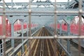 Train Tracks on a New York City Bridge Royalty Free Stock Photo