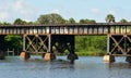 Train Tracks Over Water Close Up