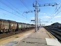 Train tracks perspective view Royalty Free Stock Photo