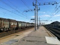 Train tracks perspective view Royalty Free Stock Photo