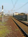 Train tracks perspective view Royalty Free Stock Photo