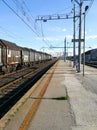 Train tracks perspective view Royalty Free Stock Photo