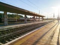 Train tracks perspective view