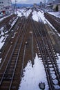 Train tracks railroad Royalty Free Stock Photo