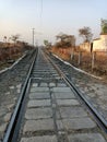 Train tracks or railways road in india Royalty Free Stock Photo