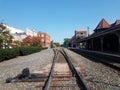 Train tracks and rocks in Manassas, Virginia Royalty Free Stock Photo