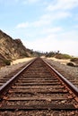 Train tracks run through San Clemente State Beach Royalty Free Stock Photo