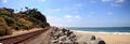 Train tracks run through San Clemente State Beach Royalty Free Stock Photo