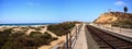 Train tracks run through San Clemente State Beach Royalty Free Stock Photo