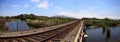 Train tracks run through San Clemente State Beach