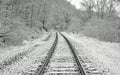 Train tracks in the snow Royalty Free Stock Photo