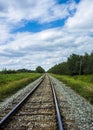 Train tracks summer field Royalty Free Stock Photo