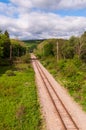 Train tracks in Warren County, Pennsylvania, USA Royalty Free Stock Photo