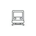 Train, tram, rails transport thin line icon. Linear vector symbol