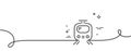 Train transport line icon. Public transportation sign. Continuous line with curl. Vector