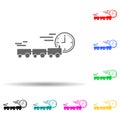 train transport speed multi color style icon. Simple glyph, flat vector of speed icons for ui and ux, website or mobile Royalty Free Stock Photo