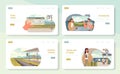 Train Travel Web Banners set. Royalty Free Stock Photo