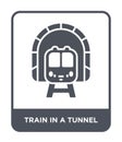 train in a tunnel icon in trendy design style. train in a tunnel icon isolated on white background. train in a tunnel vector icon Royalty Free Stock Photo