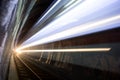 Train in a tunnel at night Royalty Free Stock Photo