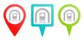 Train, tunnel pin icon. Multicolor pin vector icon