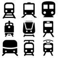 Train vector icon set. railway illustration sign collection. Tram symbol. Public transport logo.