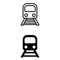 Train vector icon set. railway illustration sign collection. Tram symbol. Public transport logo.