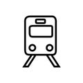 Train vector icon. tram illustration sign. travel symbol. public transport logo.