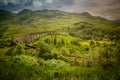 Train viaduct bridge in Glenfinnan in Scotland Royalty Free Stock Photo