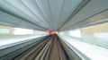 Train view. blurry speed motion on railway tunnel for futuristic network connection technology, digital data in computer concept.