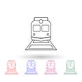 Train view from the front multi color icon. Simple thin line, outline vector of logistic icons for ui and ux, website or mobile Royalty Free Stock Photo
