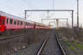 Public transport train leaving Aiud train station