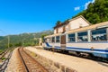 Train at Vivario Station in Corsica France