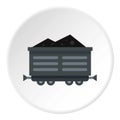 Train waggon with coal icon circle