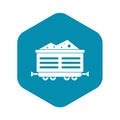 Train waggon with coal icon, simple style Royalty Free Stock Photo