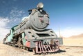 Train wagons in the desert Royalty Free Stock Photo