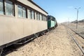 Train wagons in the desert