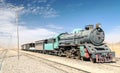 Train wagons in the desert Royalty Free Stock Photo
