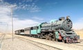 Train wagons in the desert