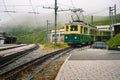 Train from the Wengernalp Railway in Kleine Scheidegg, Switzerland