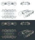 Train wheelbase blueprints Royalty Free Stock Photo