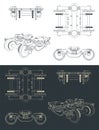 Train wheelbase drawings Royalty Free Stock Photo