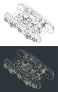 Train wheelbase isometric blueprints