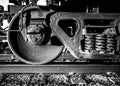 Train Wheels Black and White Royalty Free Stock Photo