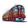 Train On White Background Logo Digital Art. Generative AI Royalty Free Stock Photo