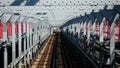 Train in Williamsburg Bridge New York, USA Royalty Free Stock Photo